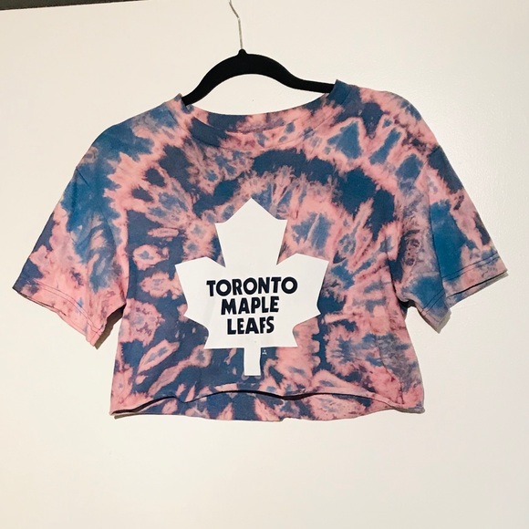 B1G1F🌸Custom Dyed Toronto Maple Leafs Cropped Tee - Picture 3 of 4